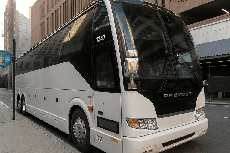 a Longmont Coach Bus Service coach bus