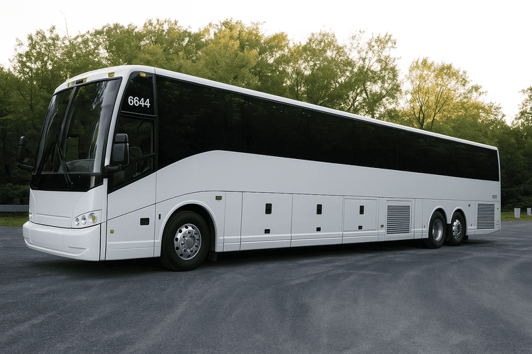 exterior of Longmont Coach Bus Service coach bus