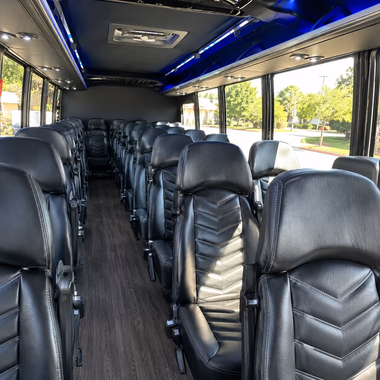 longmont 28 passenger minibus interior