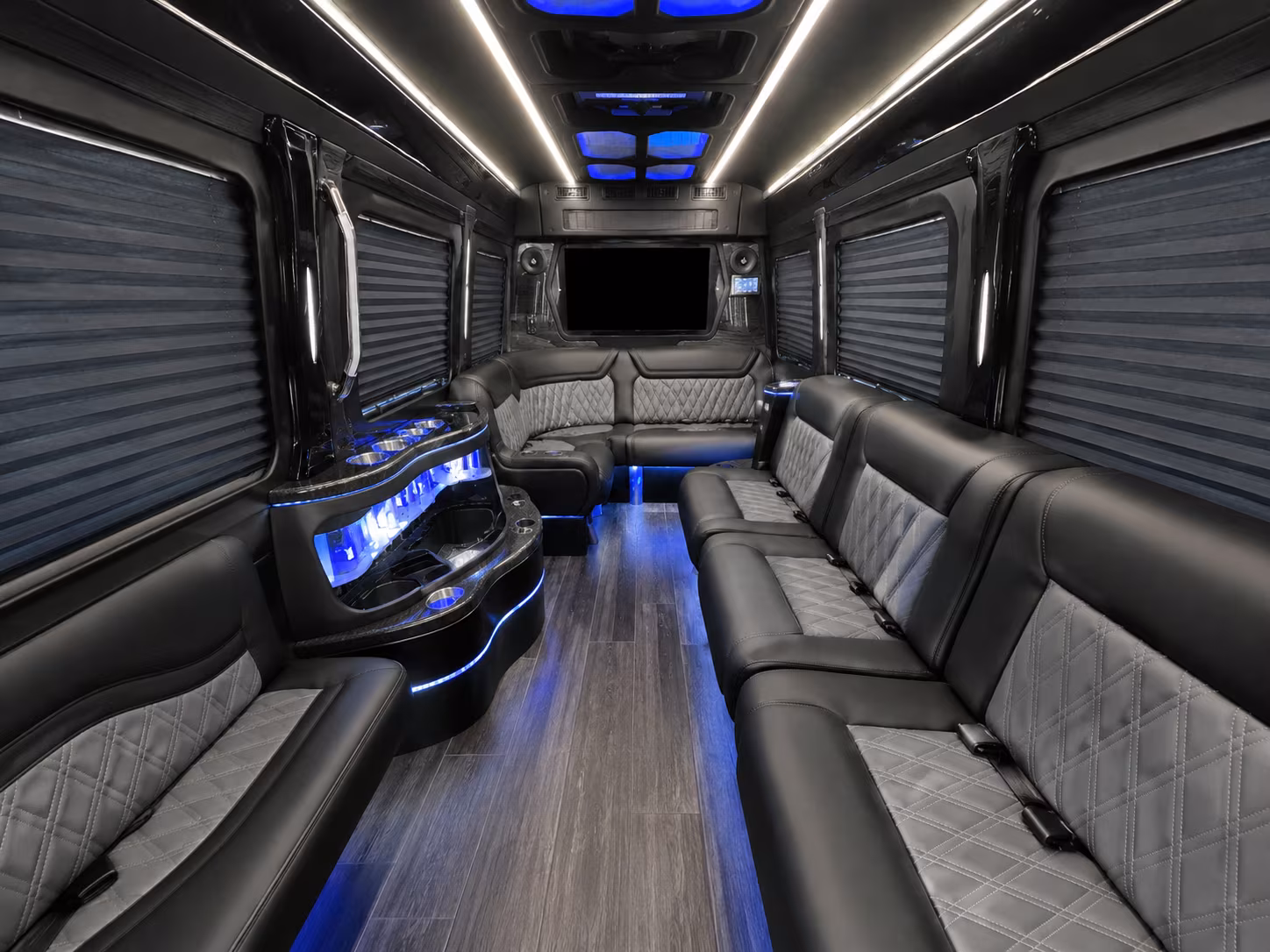longmont 50 passenger party bus interior